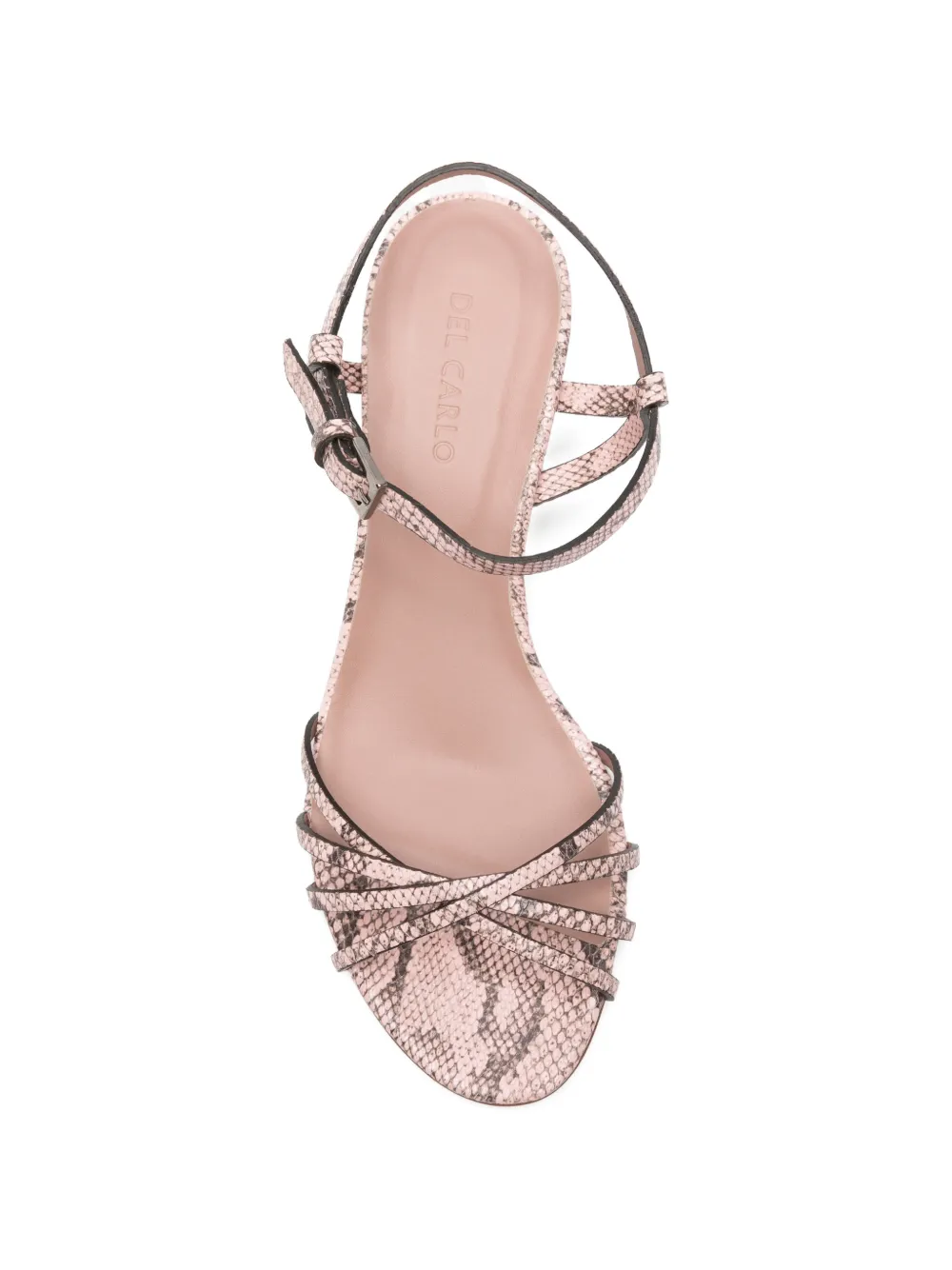 Del Carlo Iride snakeskin-effect strappy sandals Roze