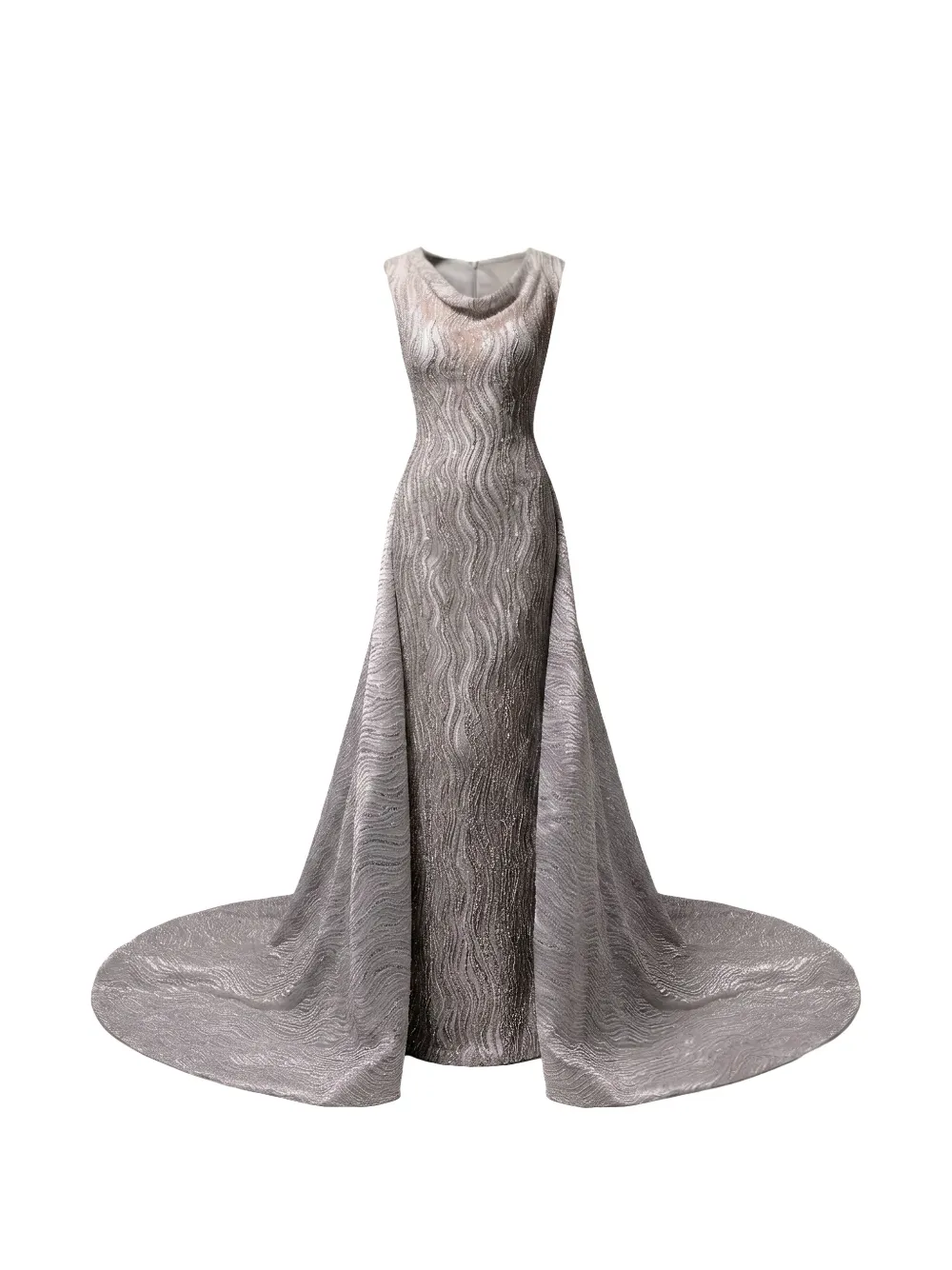 Gemy Maalouf beaded cowl-neck dress