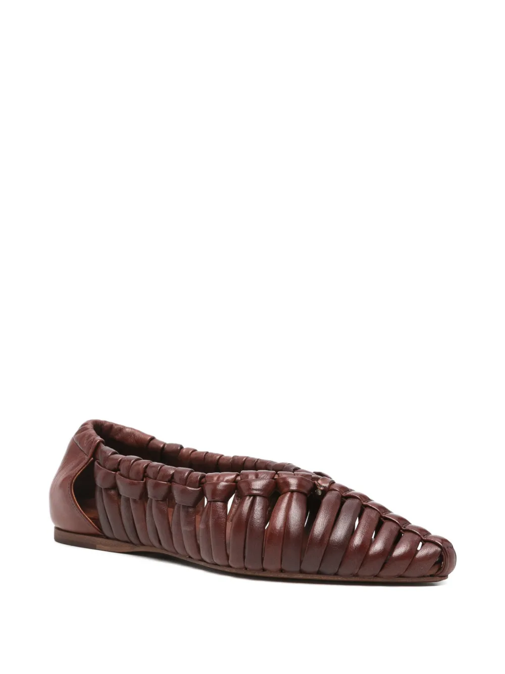 Pantanetti woven leather ballet flats Bruin