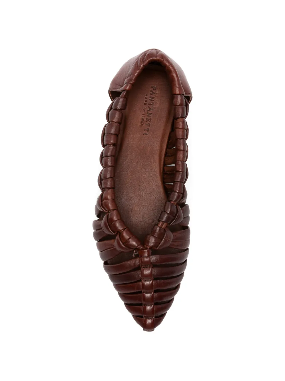 Pantanetti woven leather ballet flats Bruin