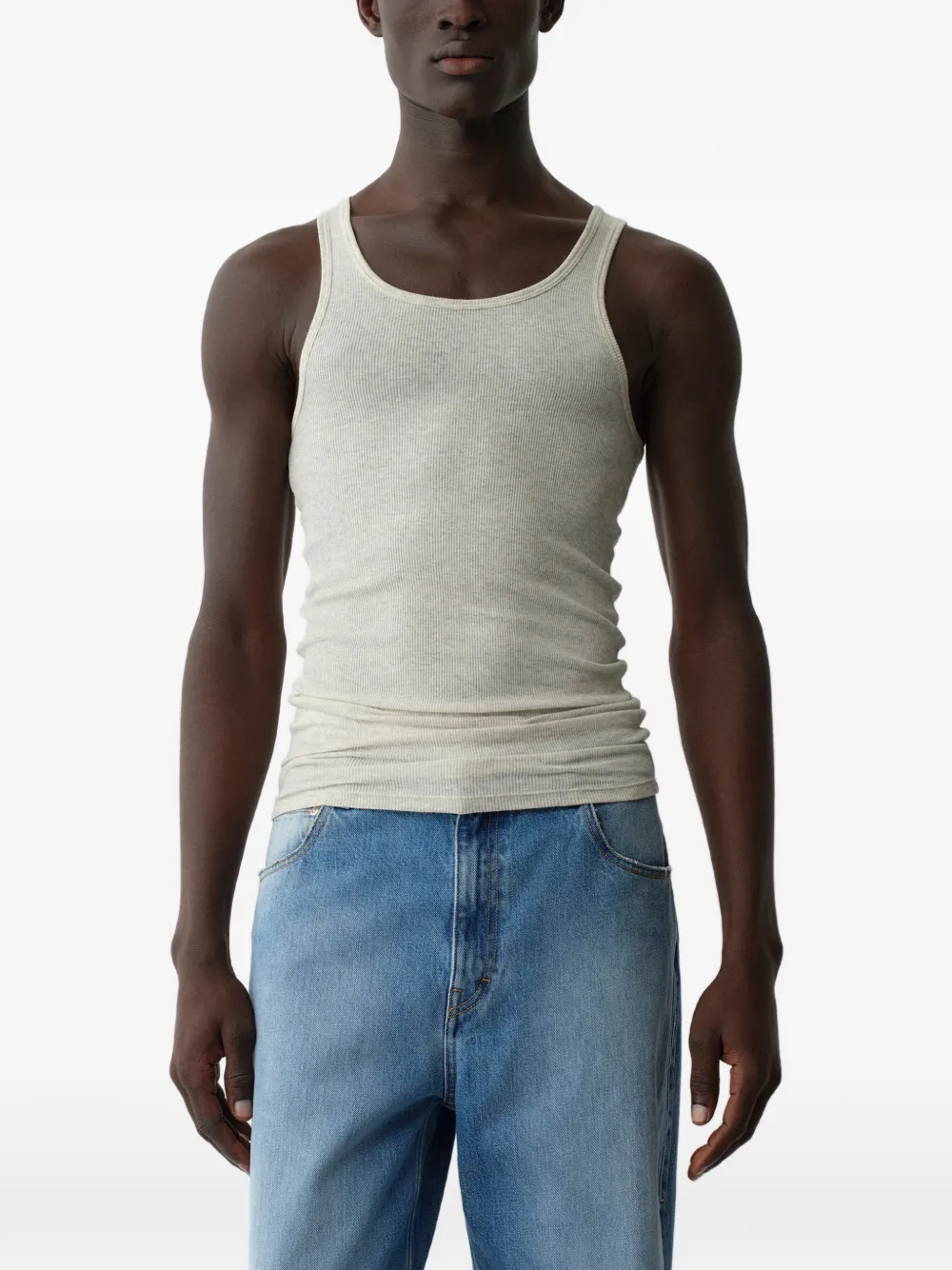 Calvin Klein ribbed-knit tank top - Toni neutri