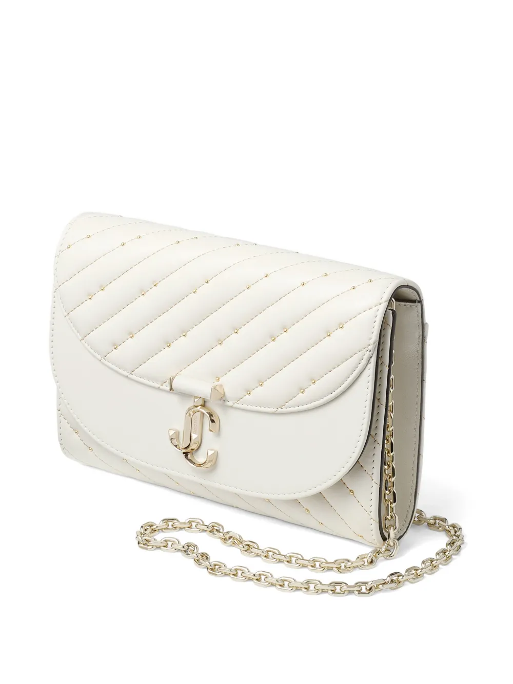 Jimmy Choo Varenne Avenue Quad gevoerde schoudertas Wit