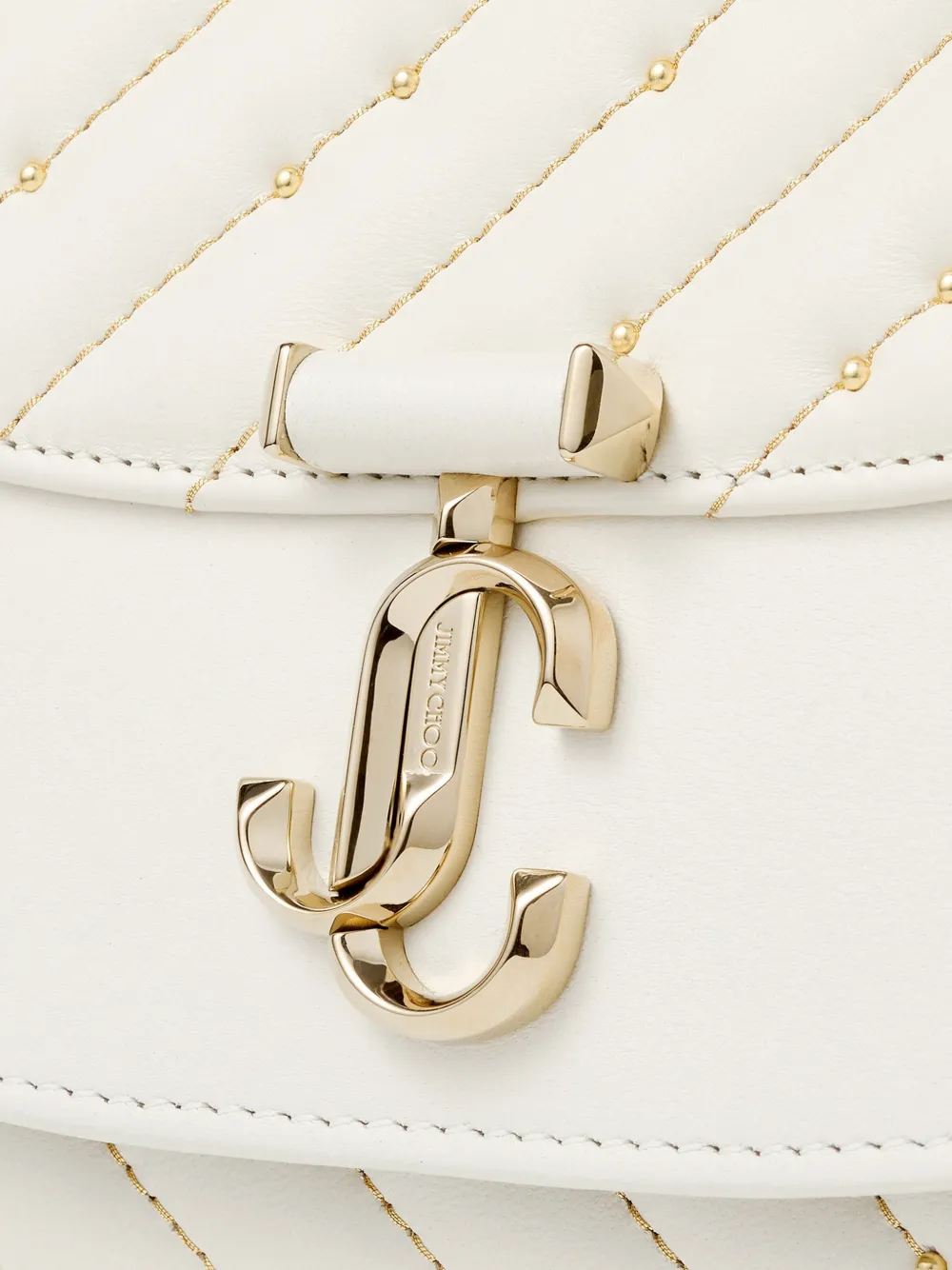 Jimmy Choo Varenne Avenue Quad gevoerde schoudertas Wit
