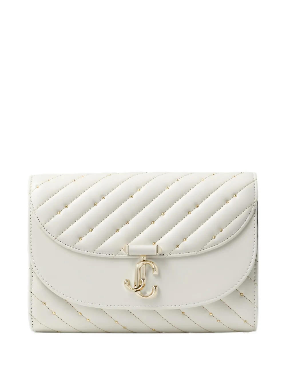 Jimmy Choo Varenne Avenue Quad gevoerde schoudertas Wit