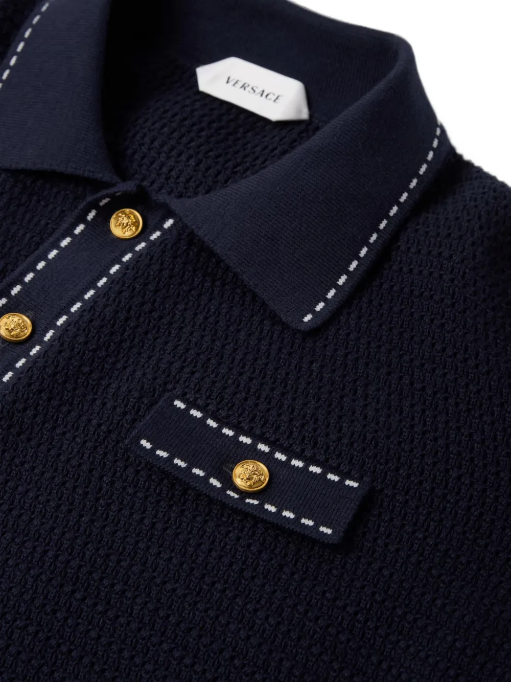 Versace Kids Vest met contrasterende stiksels en Medusa-knoop Blauw