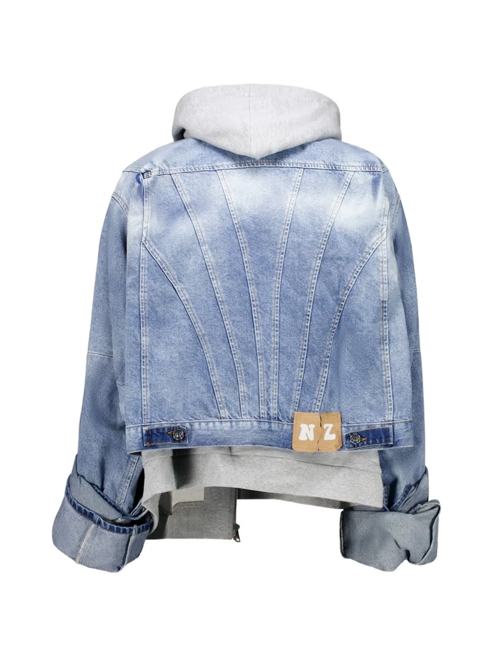 Natasha Zinko Gelaagd denim jack met capuchon Blauw