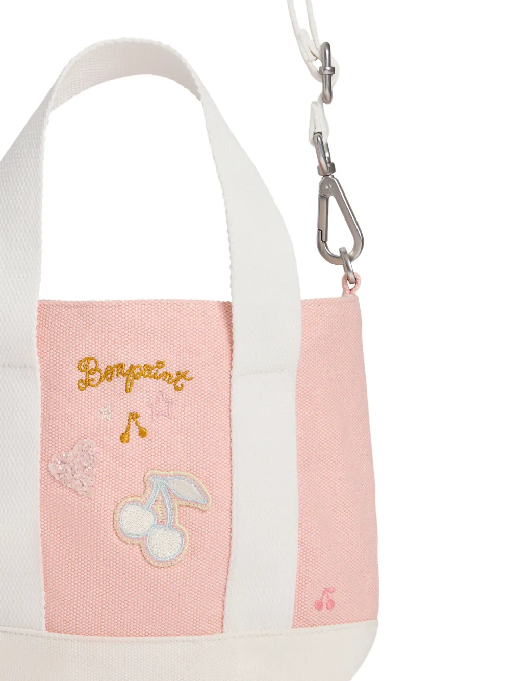 Bonpoint Canvas shopper met borduurwerk Roze