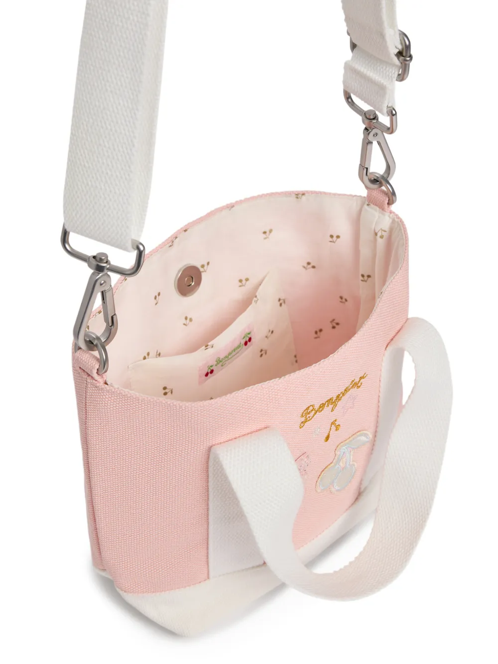 Bonpoint Canvas shopper met borduurwerk Roze