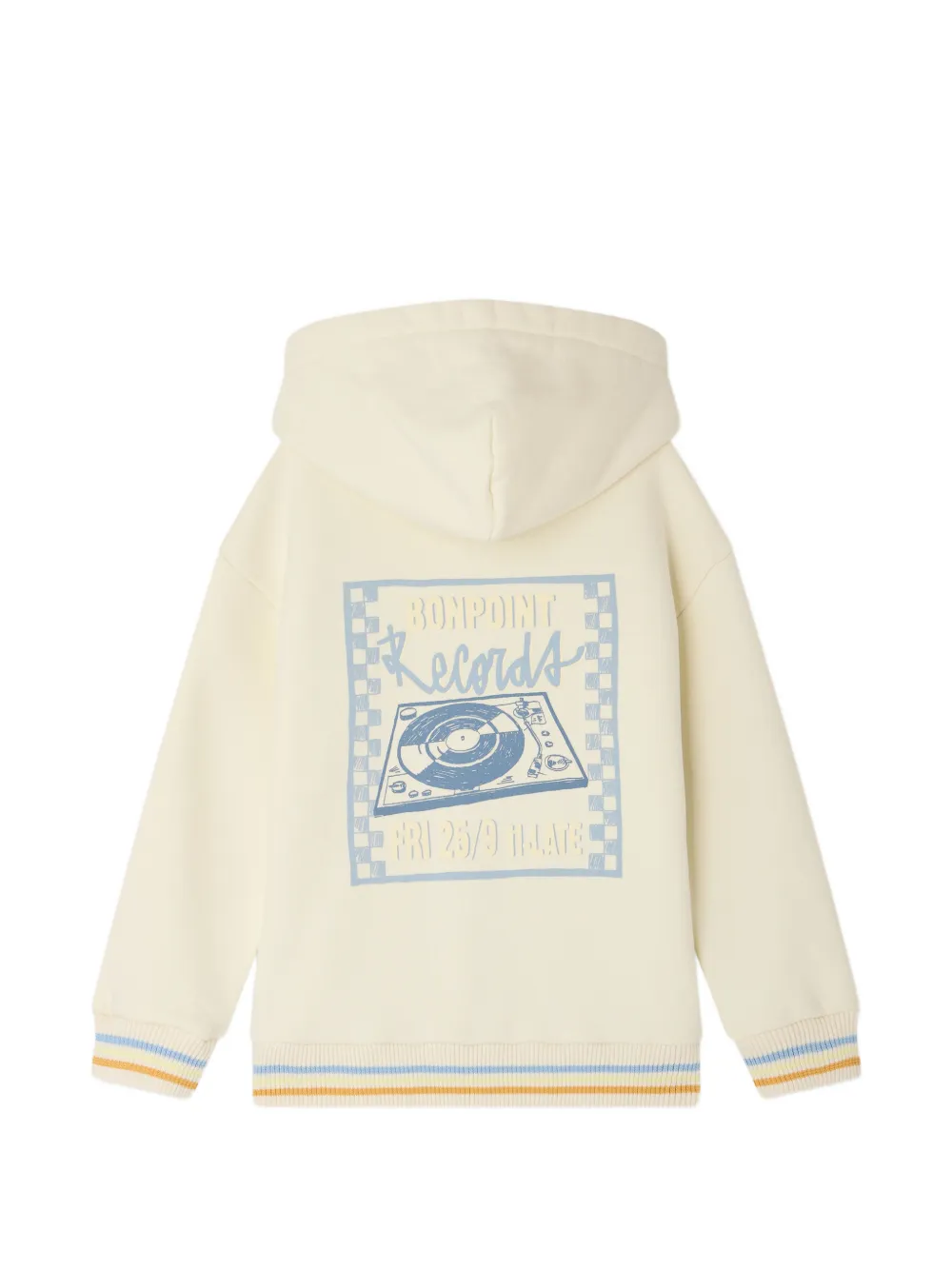 Bonpoint Elroy hoodie met rits en grafische print Beige