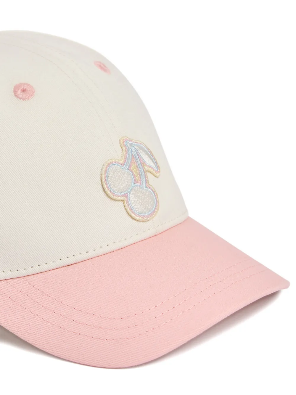  Bonpoint Gorra De Béisbol Con Parche Arnold Con Cereza - Blanco 