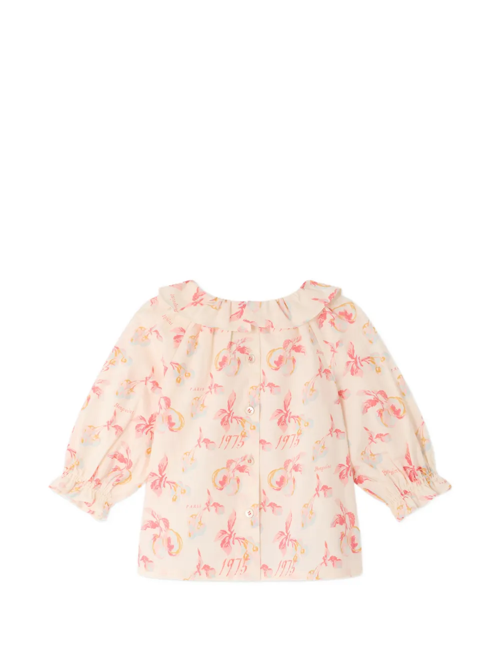 Bonpoint Shirt met kersenprint Beige