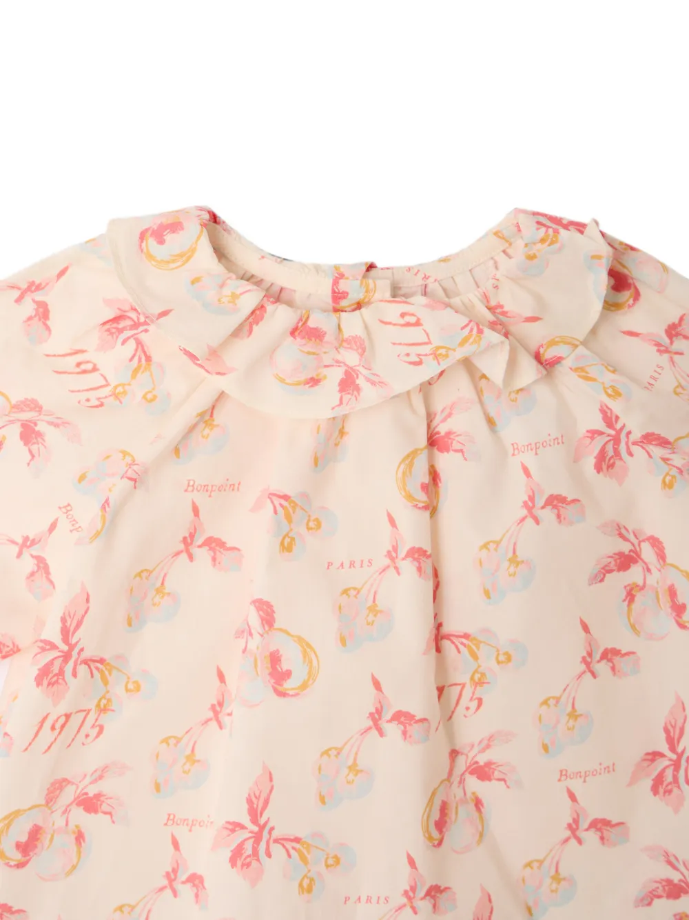 Bonpoint Shirt met kersenprint Beige