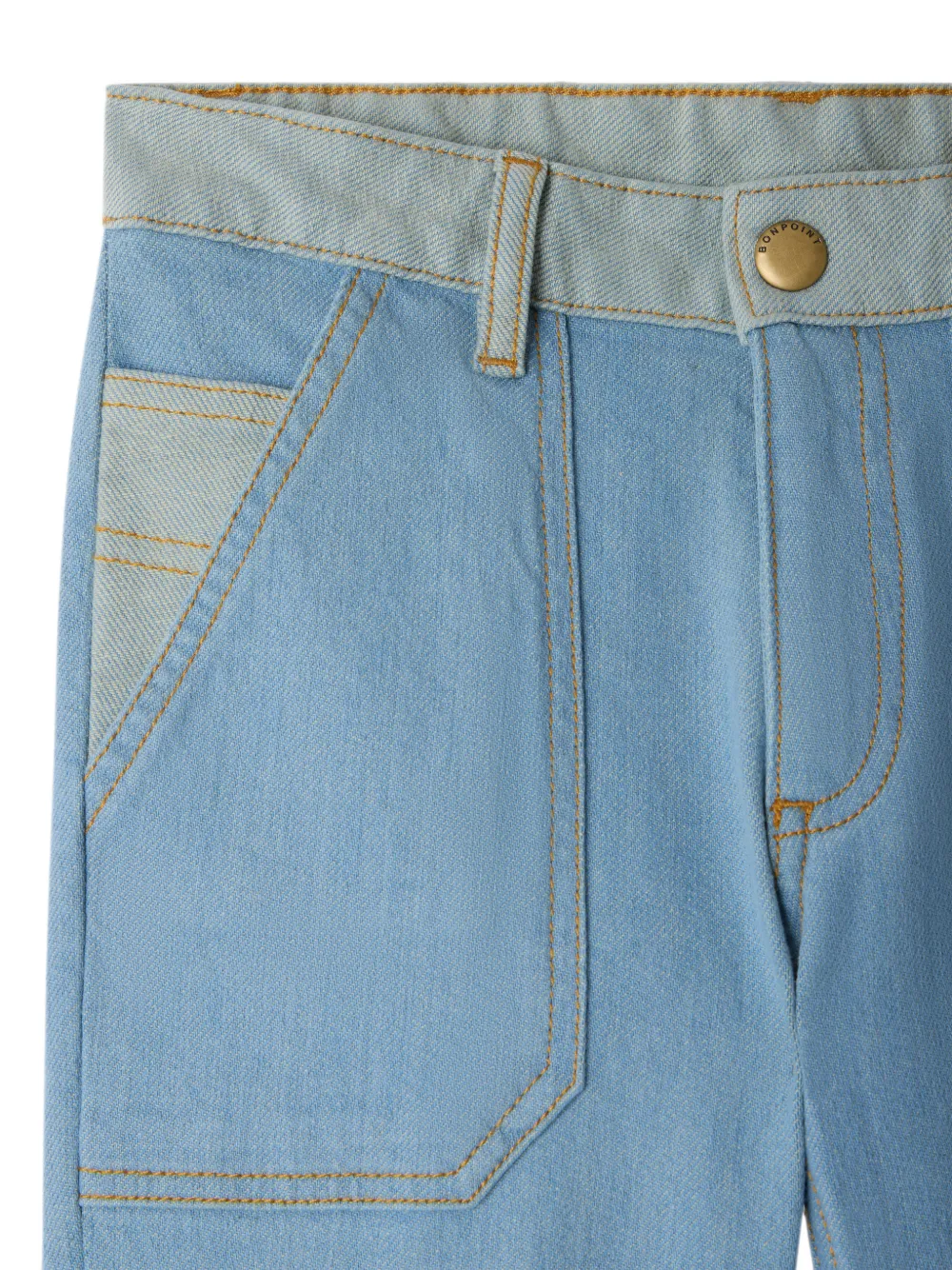 Bonpoint Gael jeans met vlakken Blauw