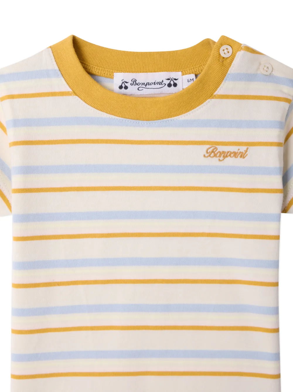 Bonpoint Tom gestreept T-shirt Geel