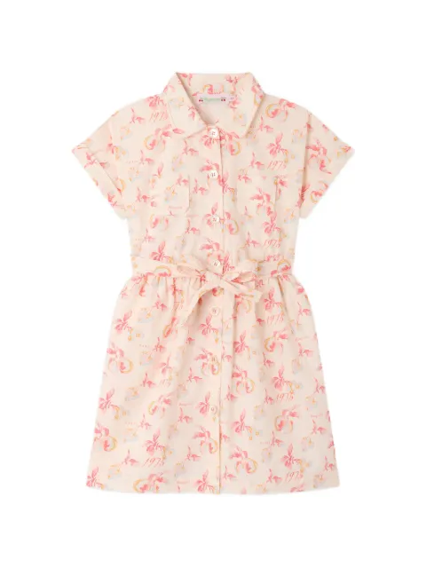 Bonpoint vestido con cinturón y estampado floral