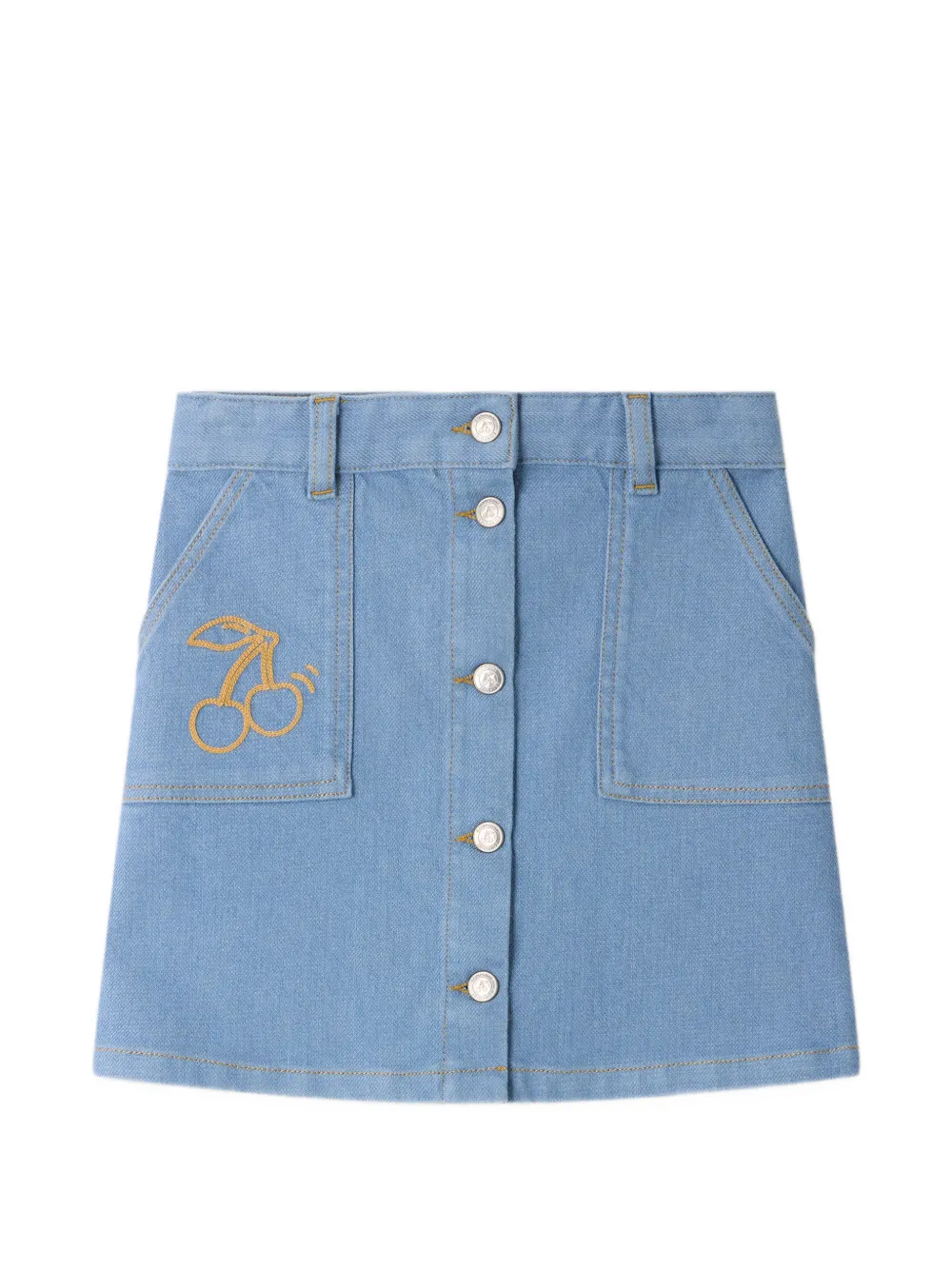 Bonpoint Gonna denim Dexie con ricamo - Blu