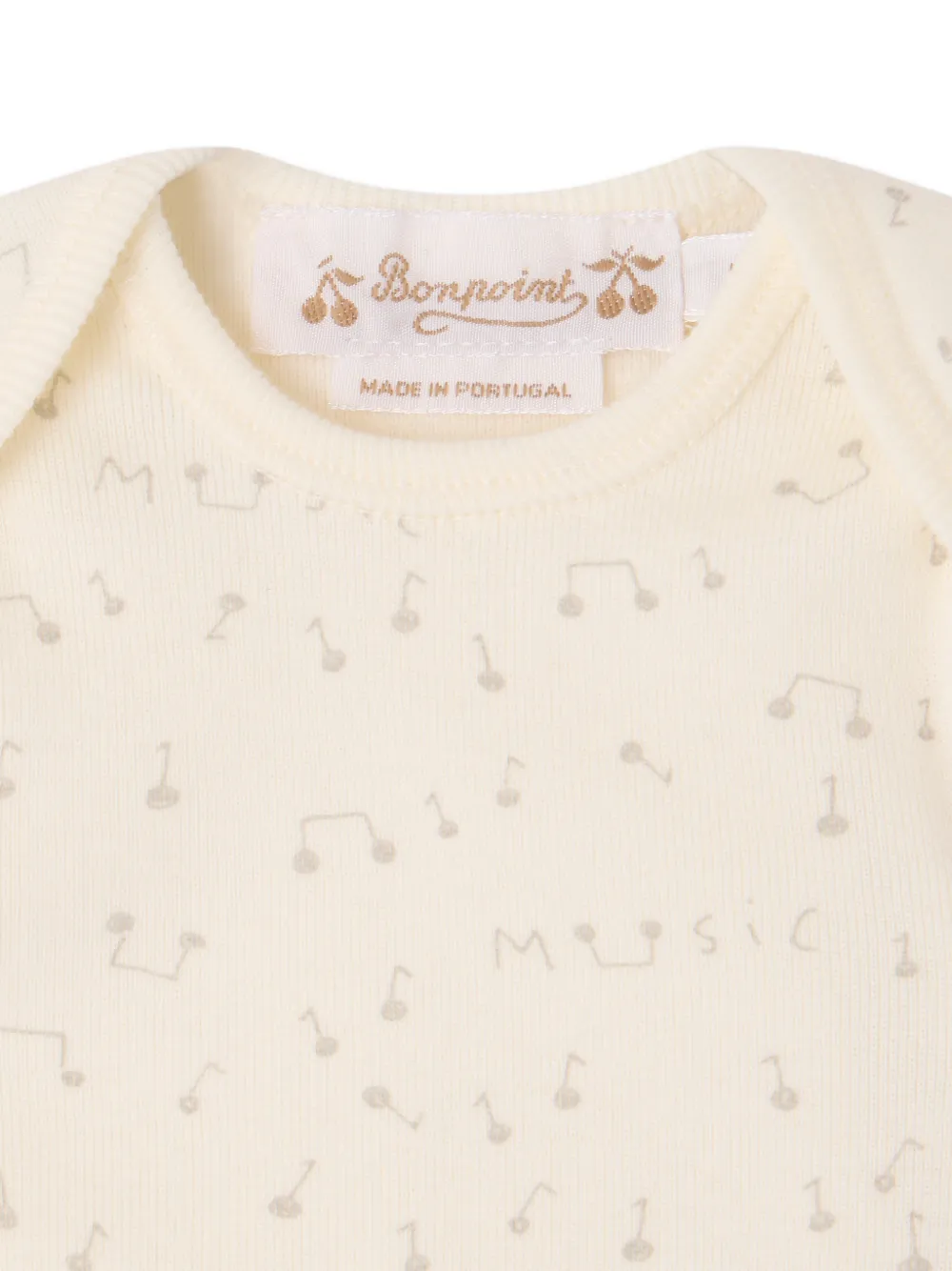 Bonpoint Pyjama met muzieknoot-print Beige
