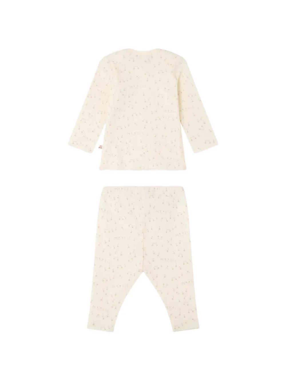 Bonpoint Pyjama met muzieknoot-print Beige