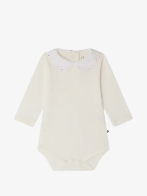 Bonpoint body à pois et broderies 