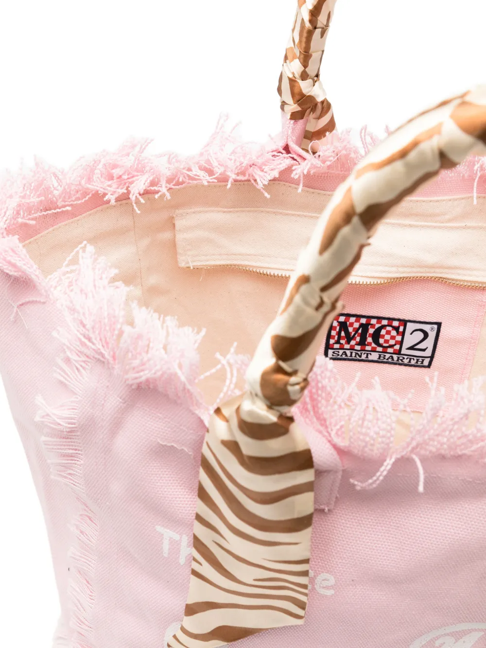 MC2 Saint Barth Vanity Foulard shopper met franje Roze