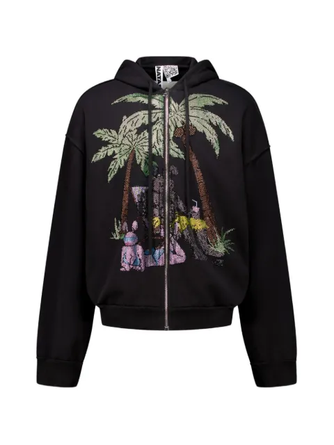 Natasha Zinko rhinestone-embellished zip-up hoodie