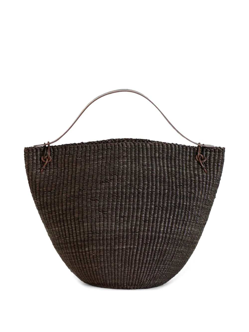 Inès Bressand Akamae woven leather-trim shoulder bag - Marrone