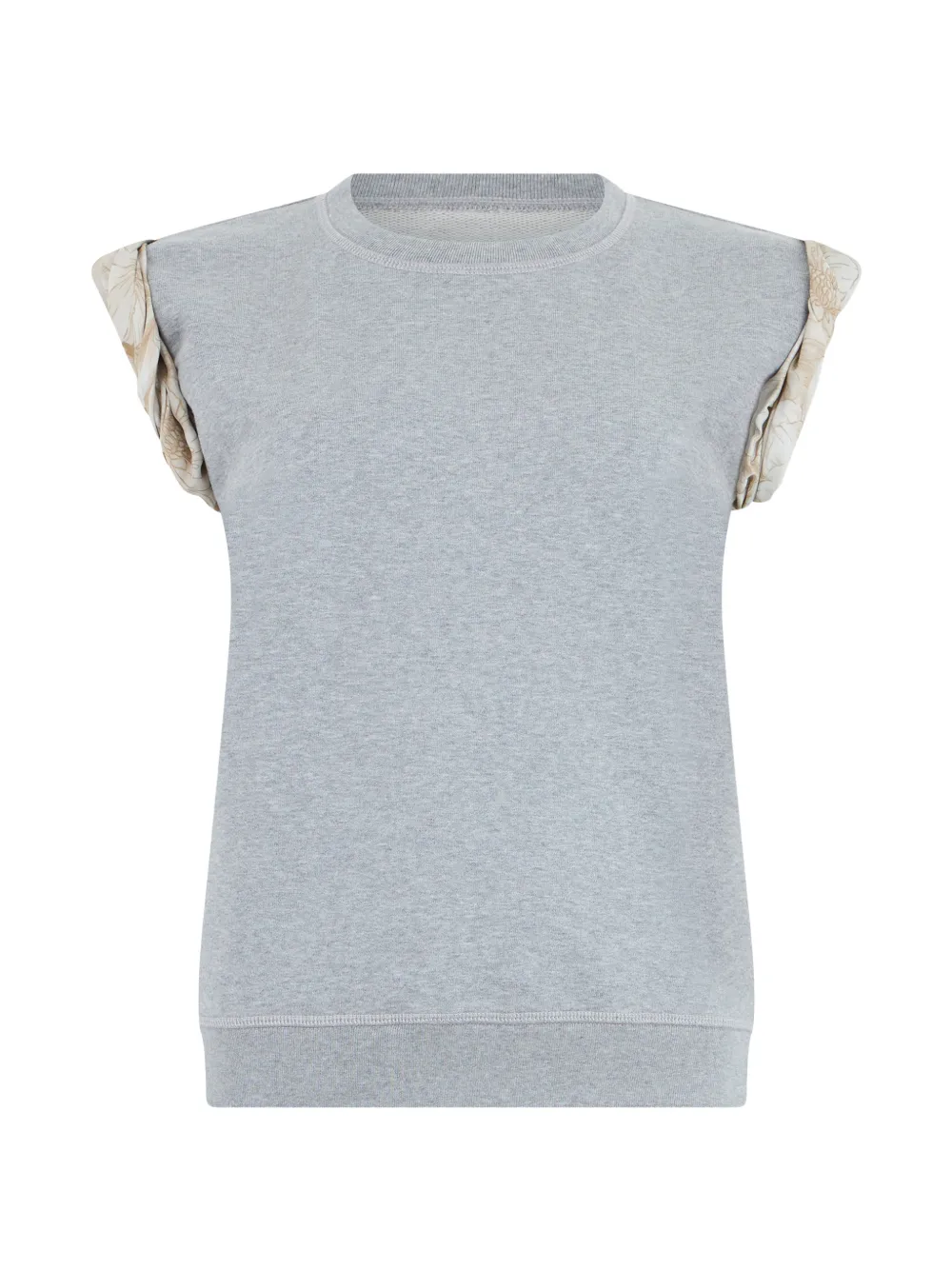 Maison Margiela floral-print cap-sleeve sweater - Grigio