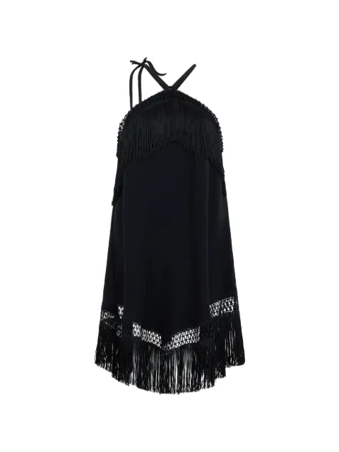 Les Filles d'Eva fringe-trimmed crochet-knit mini dress