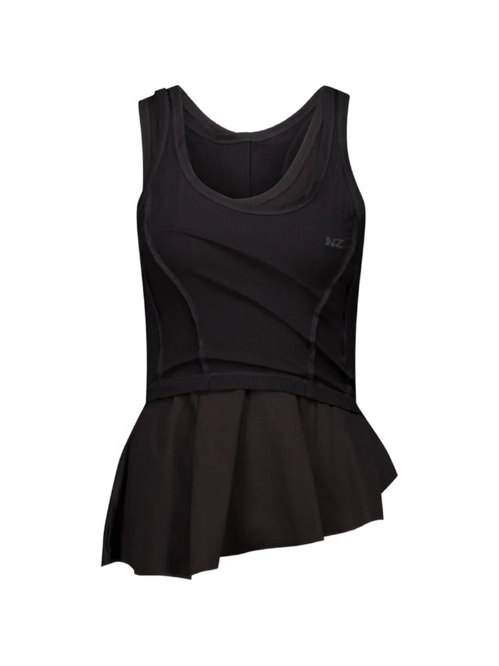 Natasha Zinko asymmetric peplum-hem tank top - Schwarz