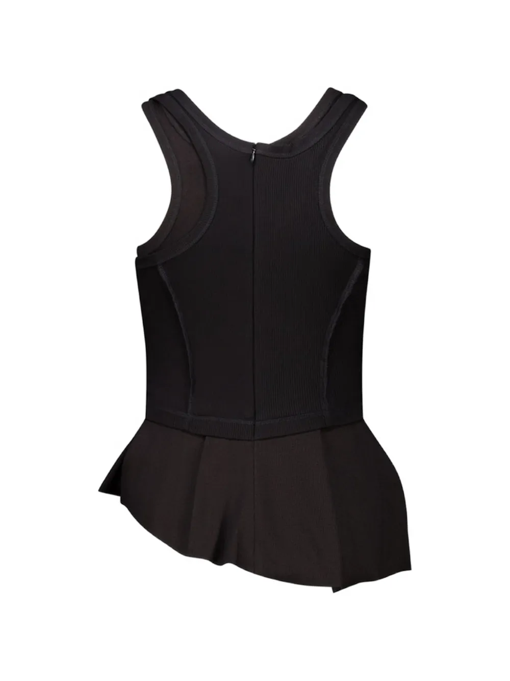 Natasha Zinko Asymmetrische tanktop met peplum zoom Zwart