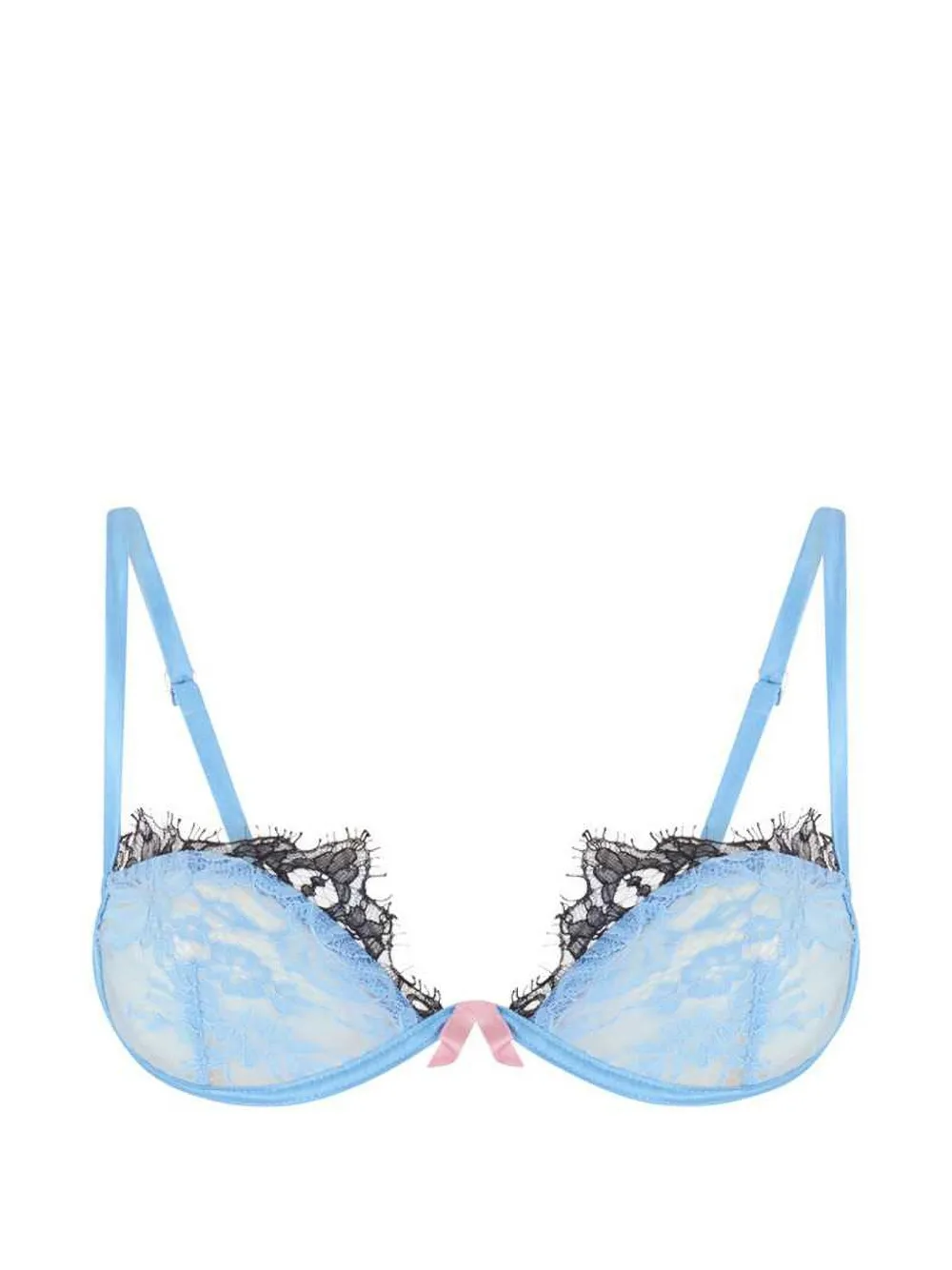 The Attico lace-trim bow-detail bra - Blu