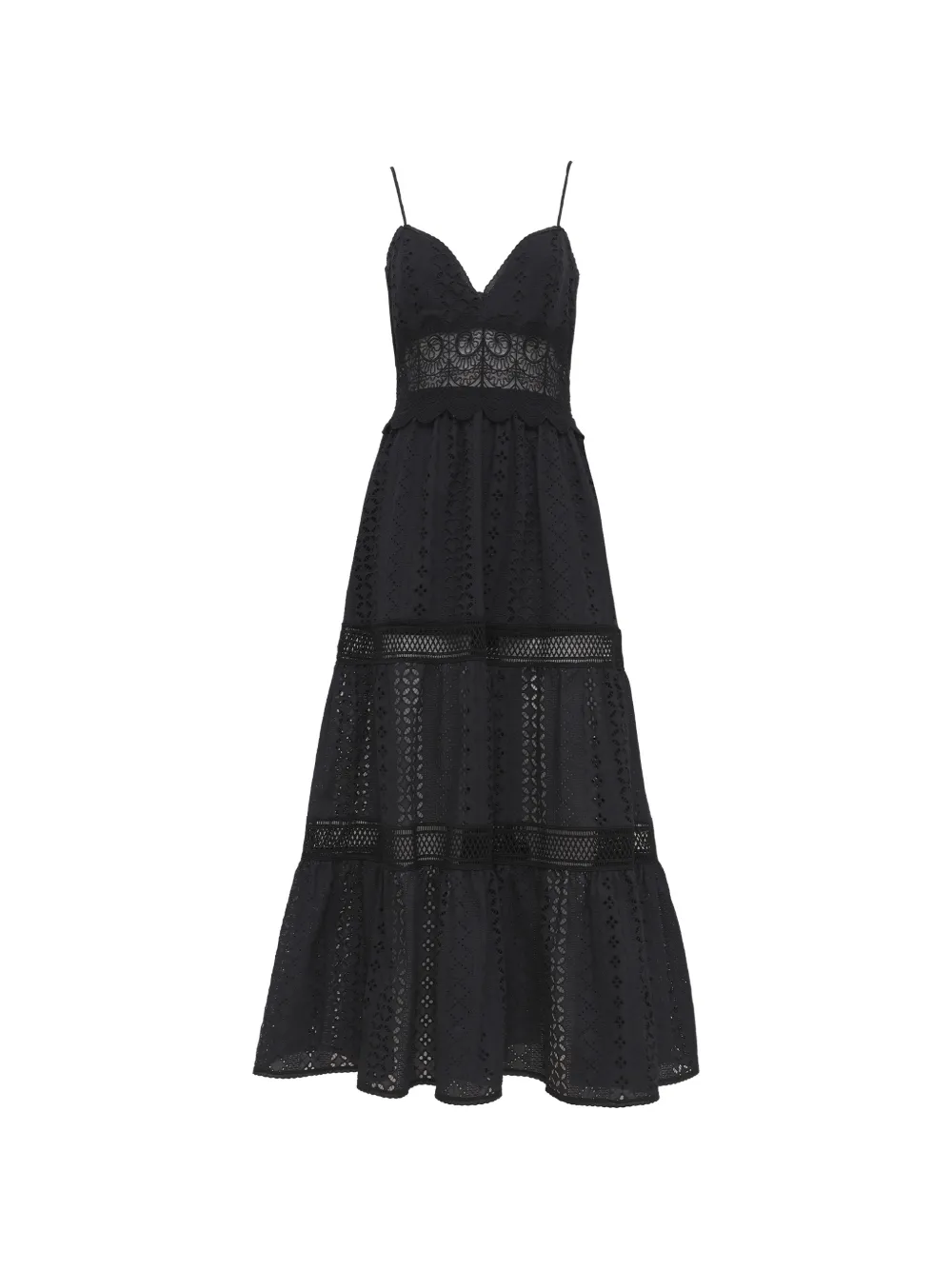 Loretta Caponi Demi cotton midi dress - Nero