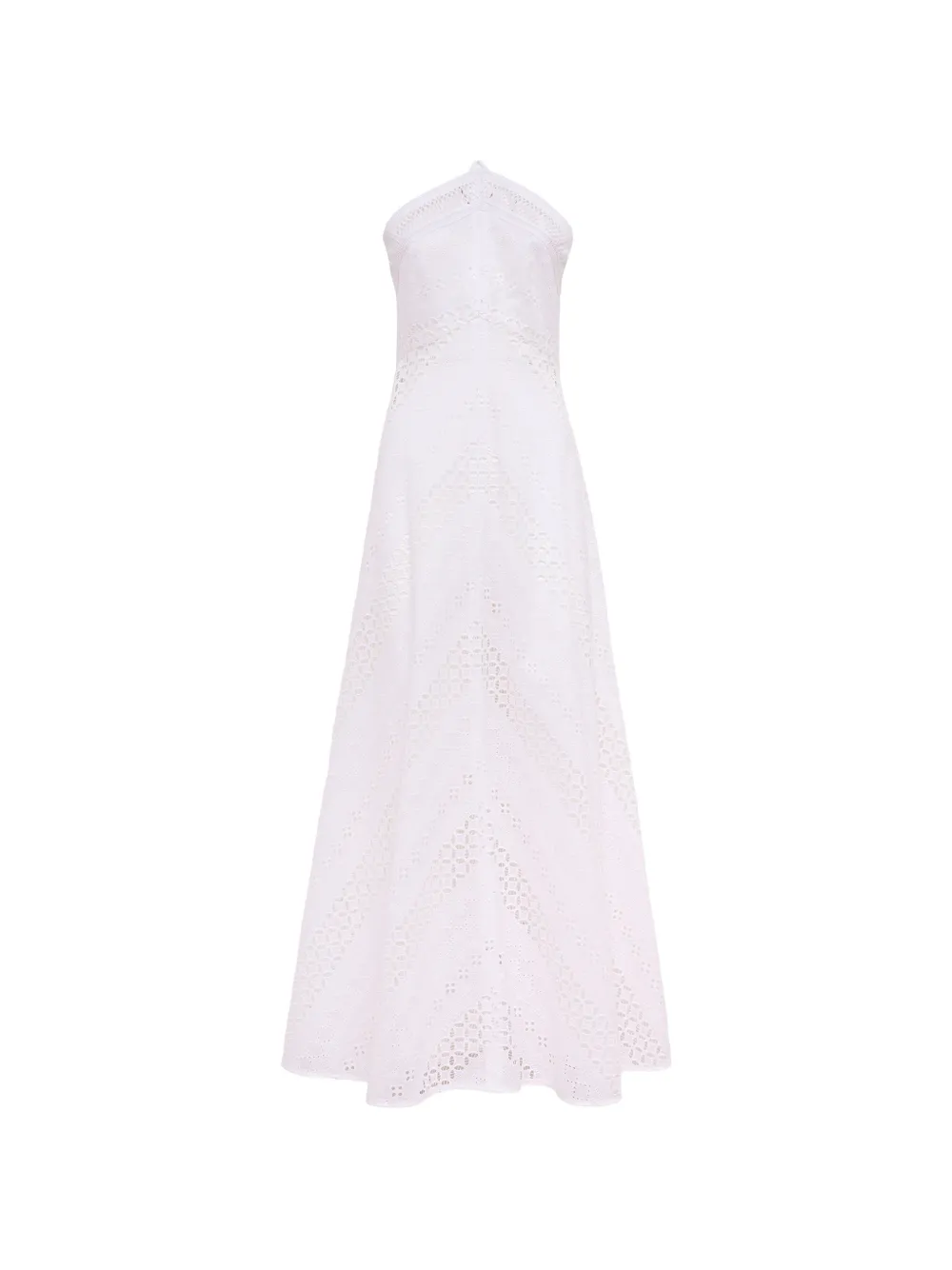 Loretta Caponi Castiglione Broderie Cotton Midi Dress In Pink