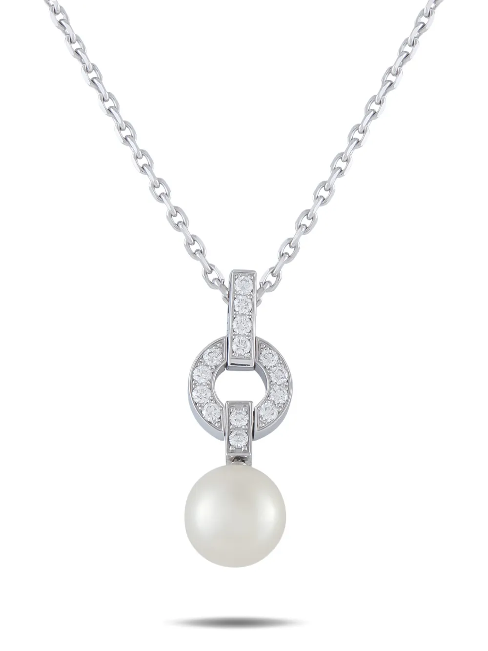 Cartier Himalia diamond and pearl pendant necklace - Argento