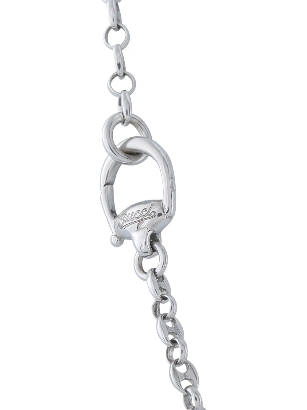 Gucci Pre-owned Horsebit Diamond Necklace in Silver, view 3