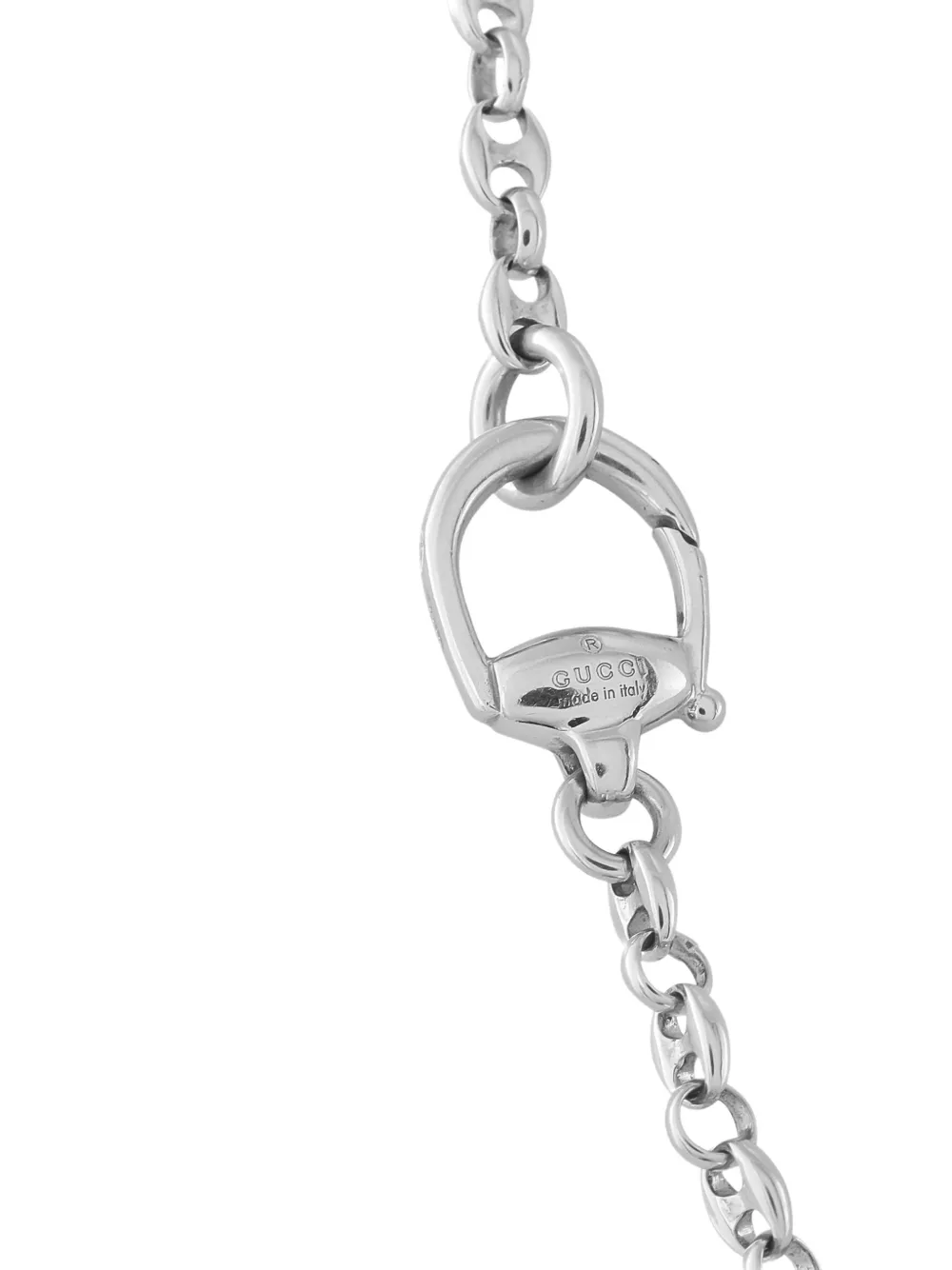 Gucci Pre-owned Horsebit Diamond Necklace in Silver, view 2