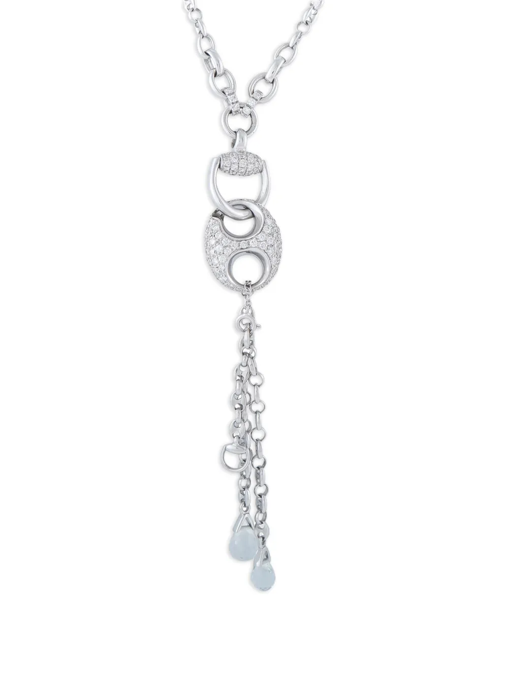 Gucci Pre-Owned Horsebit diamond necklace - Argento