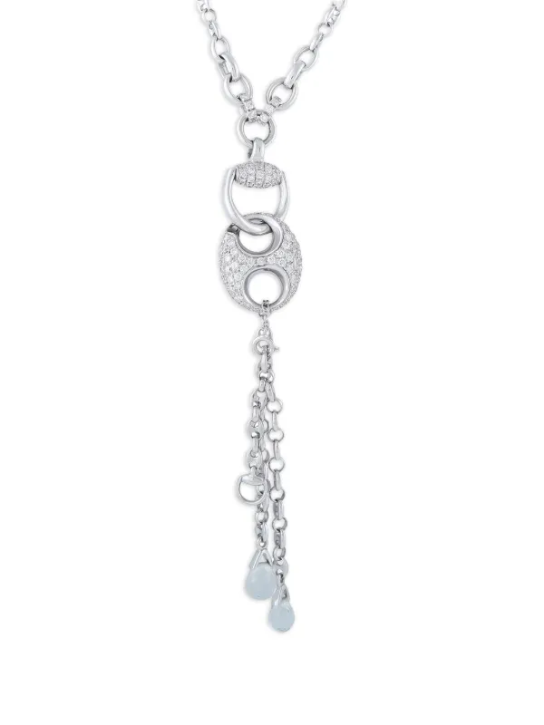 Gucci Pre-owned Horsebit Diamond Necklace in Silver