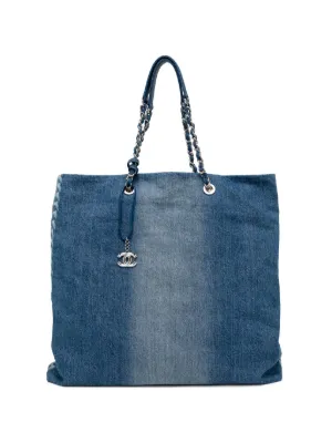 CHANEL Pre-Owned 2018-2019 デニム ショッピング トートバッグ