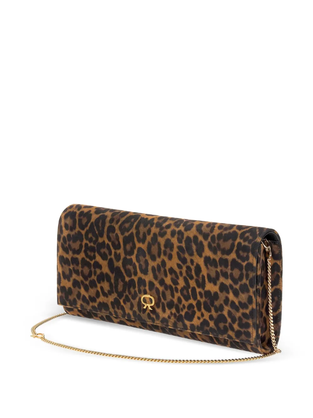 Gianvito Rossi Monica clutch met luipaardprint Bruin