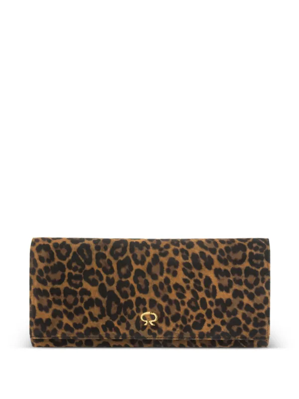 Gianvito Rossi Monica Leopard-print Clutch Bag in Brown