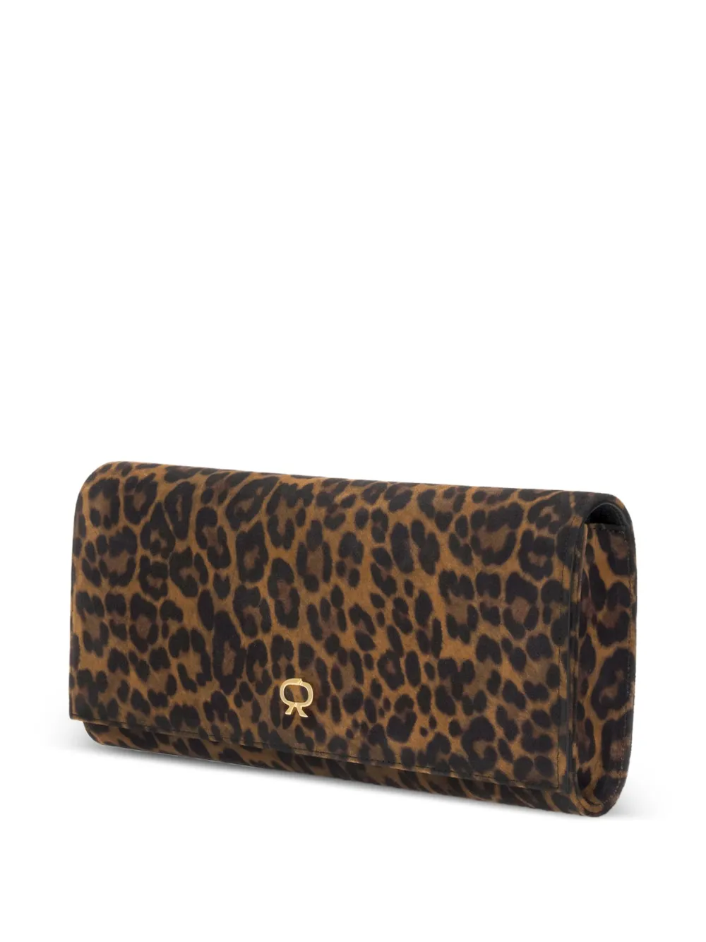 Gianvito Rossi Monica clutch met luipaardprint Bruin