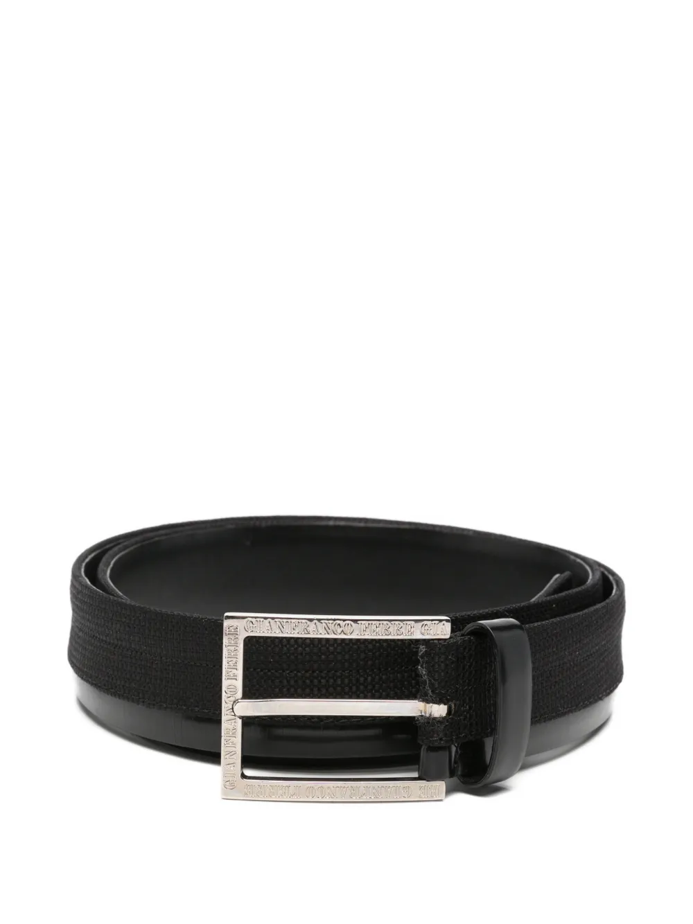 Gianfranco Ferré Pre-Owned 2000 logo-engraved buckle belt - Nero