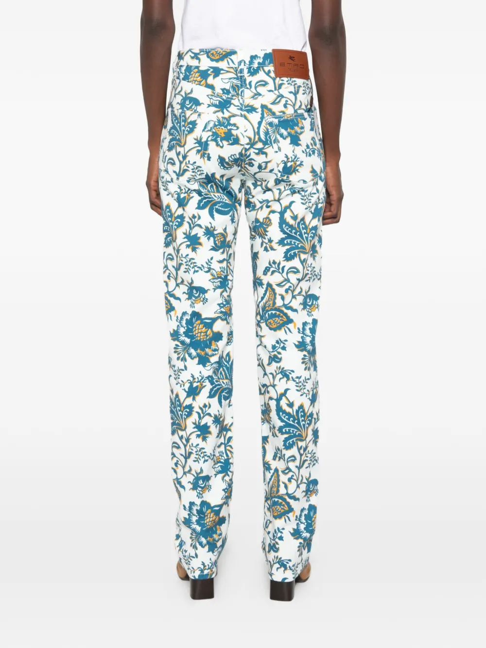 ETRO Jeans met bloemenprint Wit
