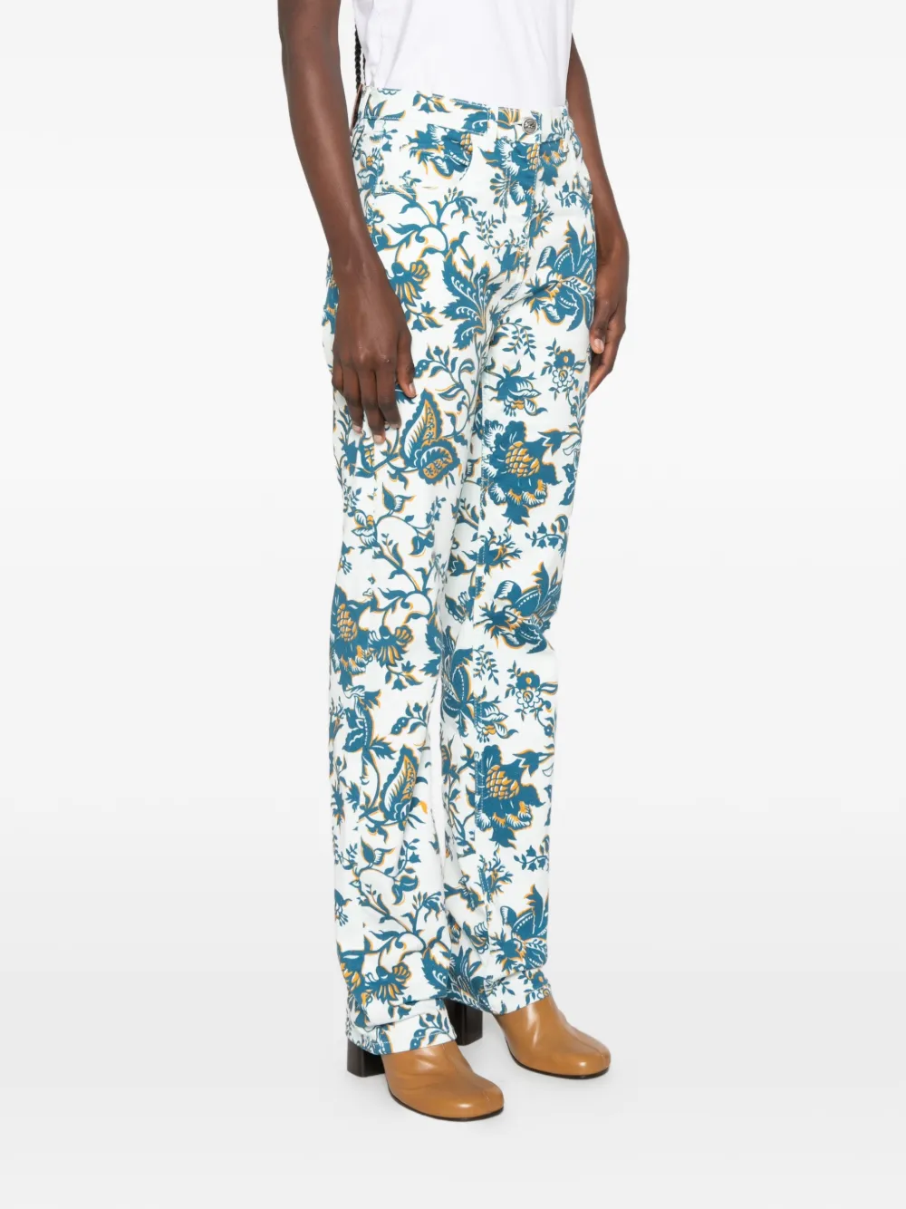 ETRO Jeans met bloemenprint Wit