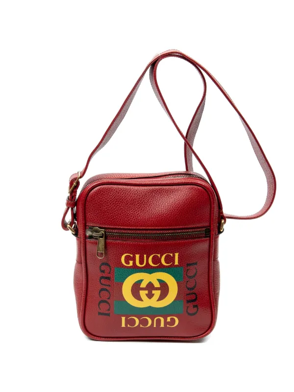 Gucci Pre-owned Logo-print Shoulder Bag in Red