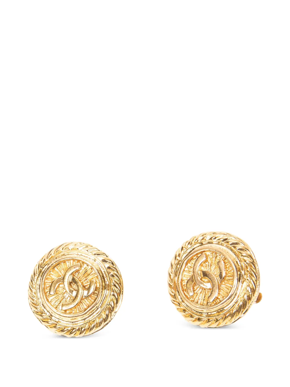 CHANEL Pre-Owned 1993 CC logo clip-on earrings - Oro