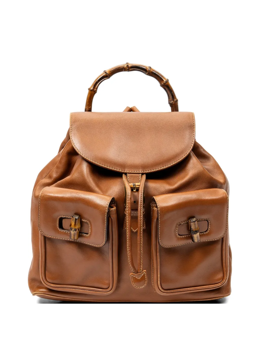 Gucci Pre-Owned large Bamboo backpack - Marrone