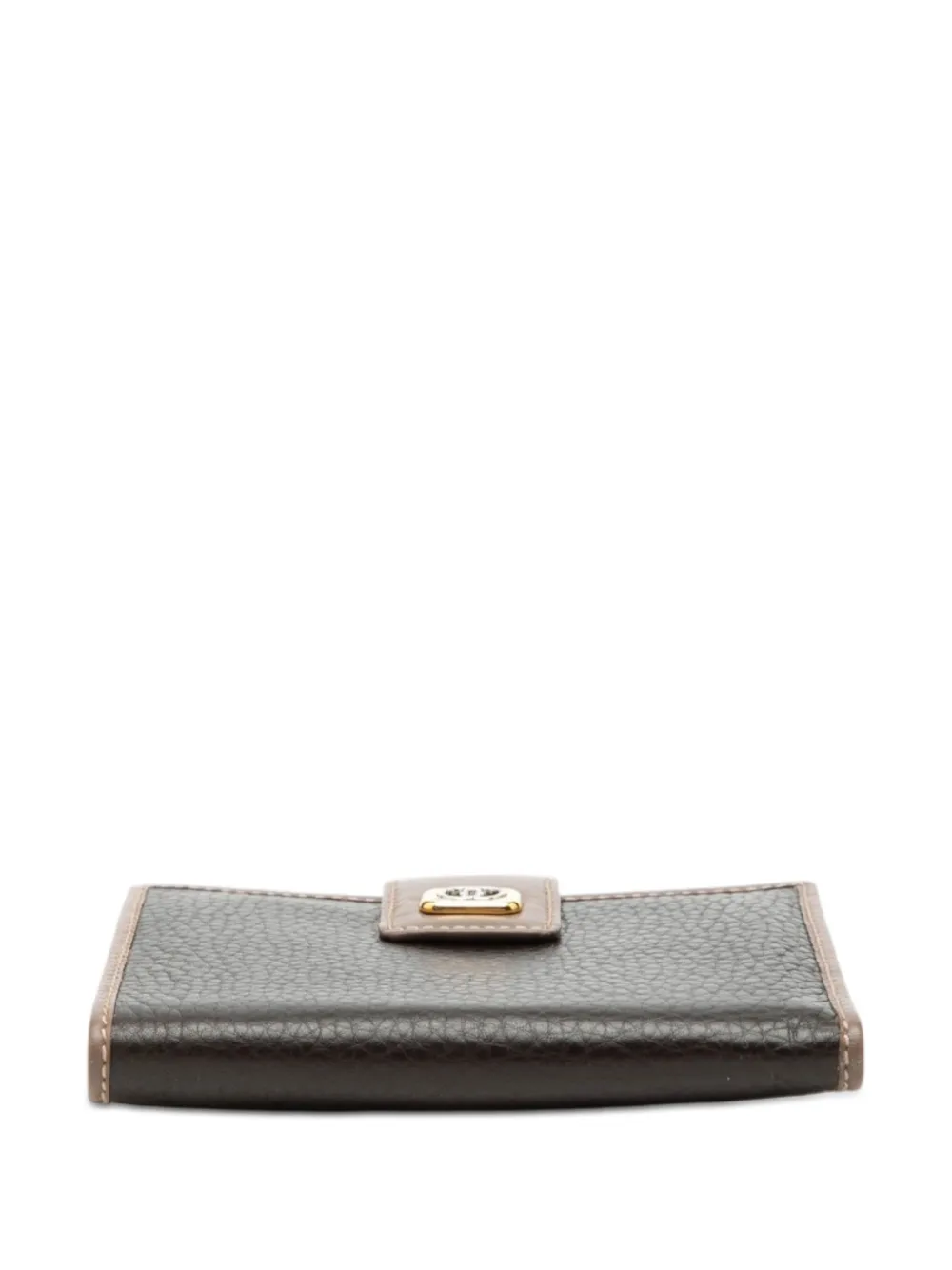 Gucci Pre-owned 20th Century Bicolor Calfskin Interlocking G Wallet Small Wallets in Brown, view 3