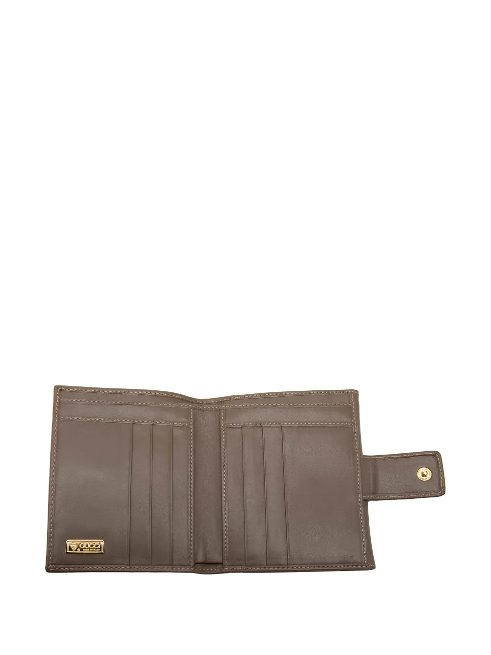 Gucci Pre-owned 20th Century Bicolor Calfskin Interlocking G Wallet Small Wallets in Brown, view 5